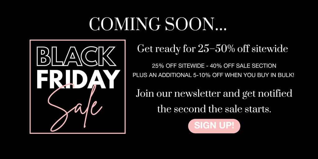 Black Friday sale advertisement with promotional text on a black background