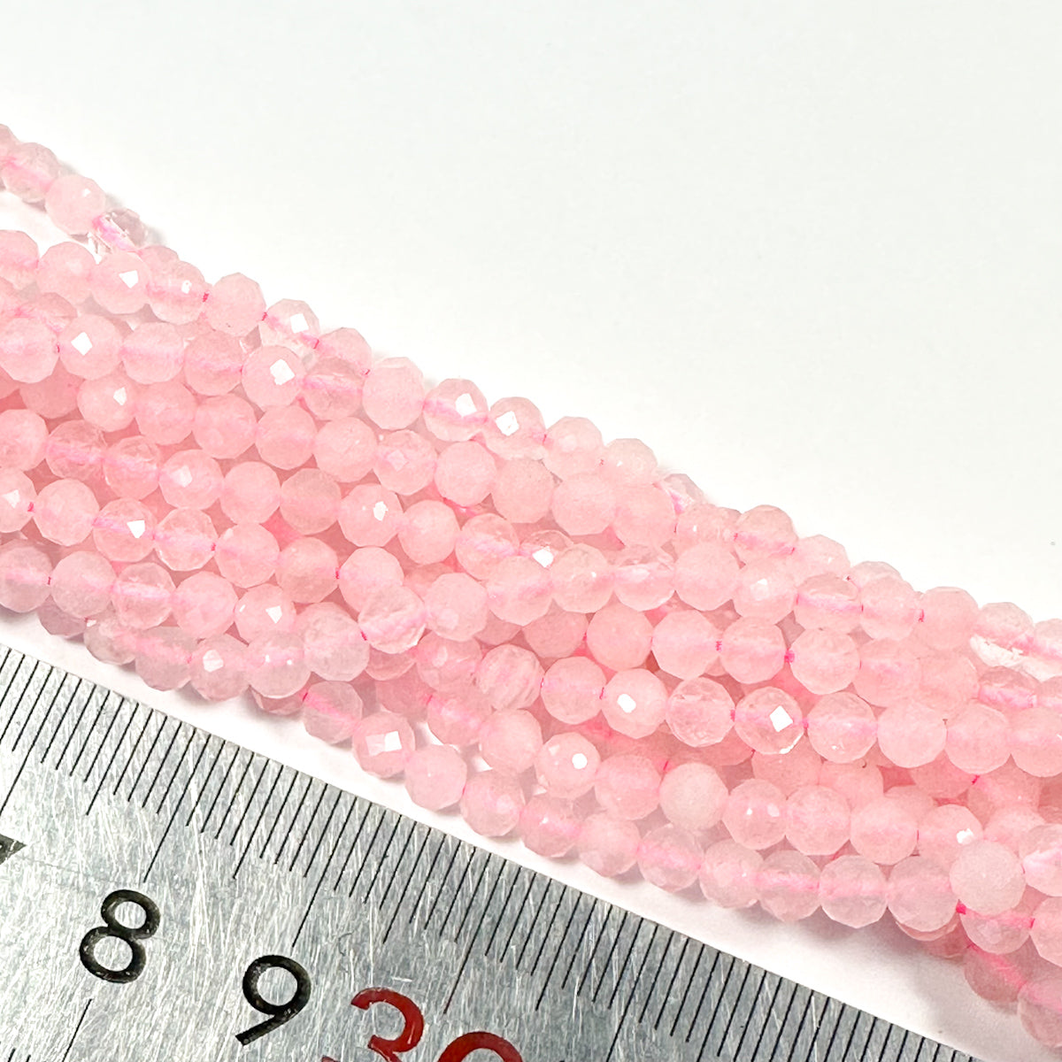 rose quartz seed beads Rose Quartz 4mm Faceted Round Natural Gemstone Bead Strand – Aussie Bead Supply