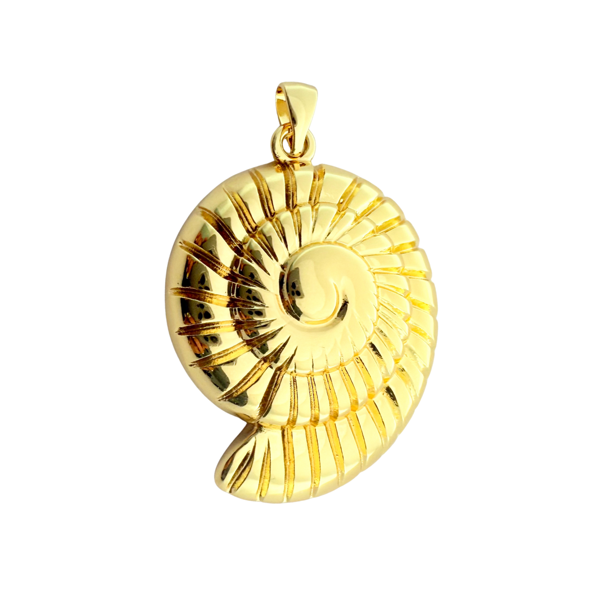 Big Nautilus Shell Pendant 1pc Gold Plated Tarnish Resistant