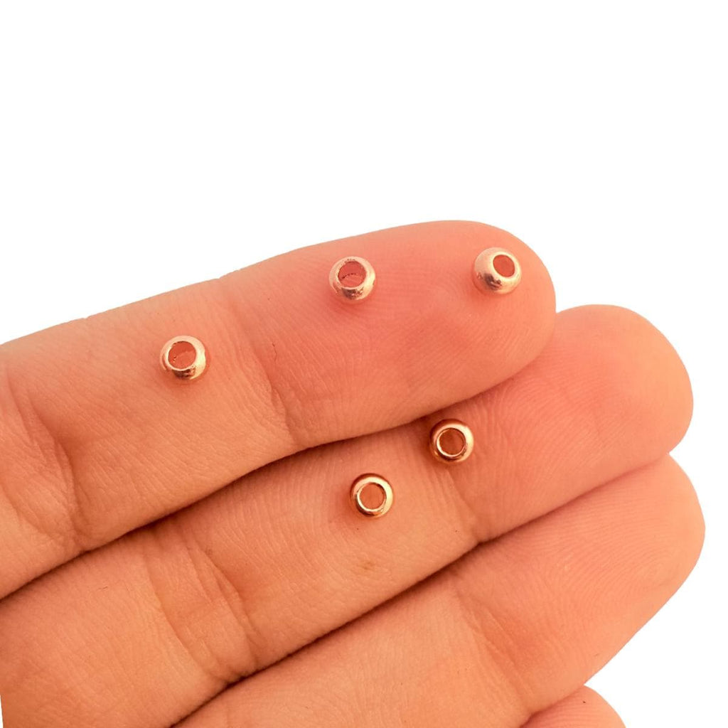 Rondelle Spacer Beads 4mm 50pcs Rose Gold Plated Tarnish Resistant