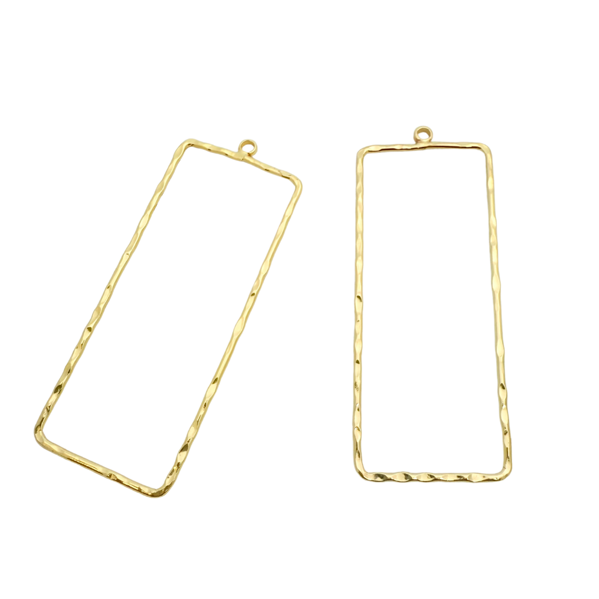 Textured Rectangle Frames 50mm 1 Pair Gold Plated Tarnish Resistant Ea ...