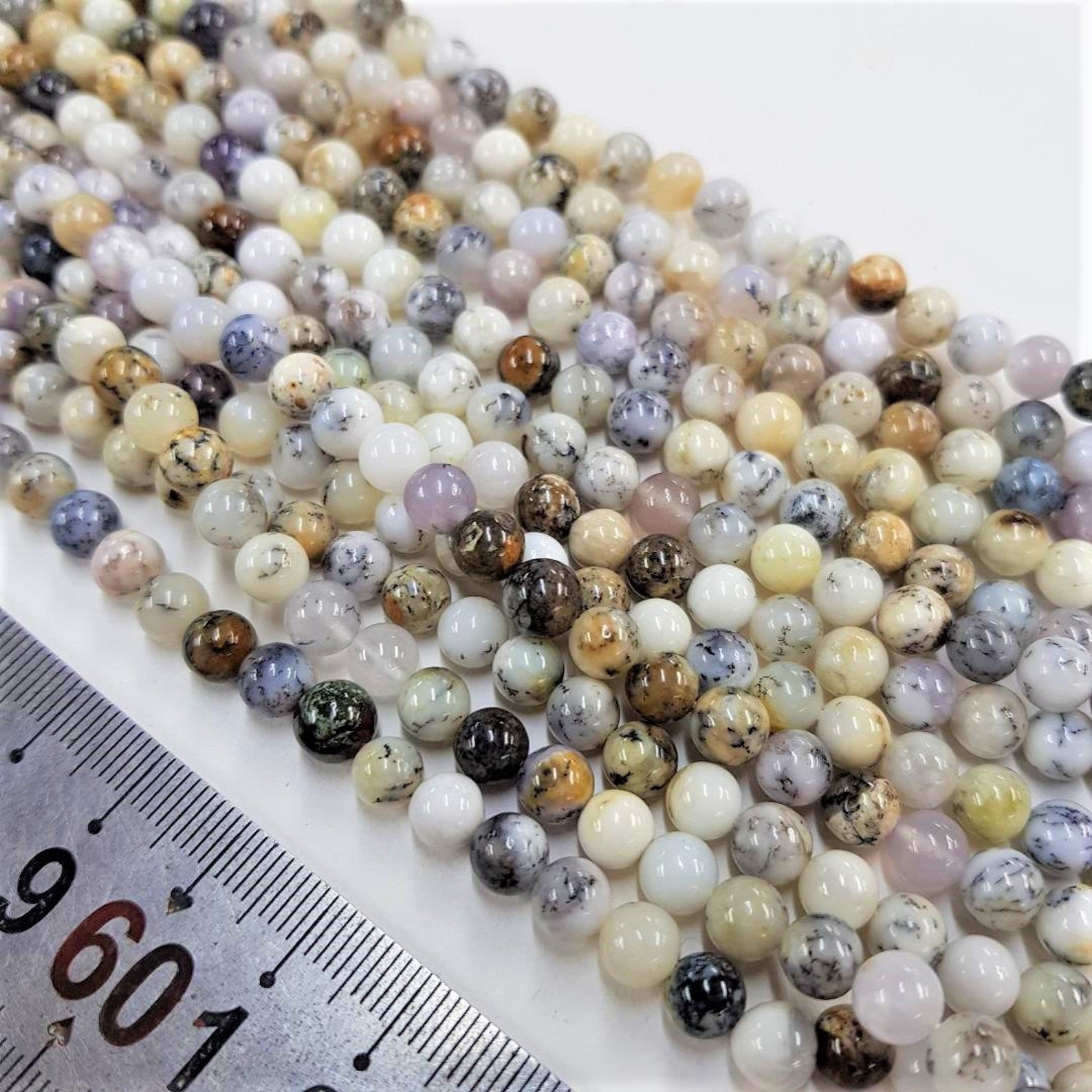 Brazilian Agate Bead Strand | 9.5x7mm | Grey/Lavender top | Tube/Roundel | ~50 Bds